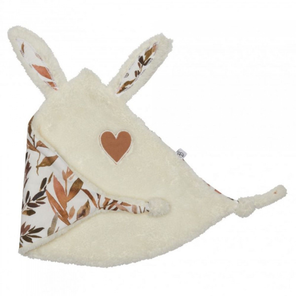 Doudou plat lapin petit cœur beige et coton Bb&co