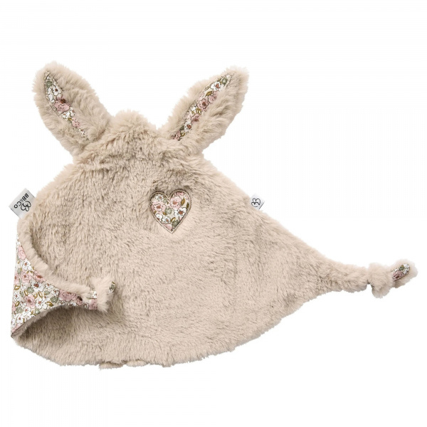 Doudou plat lapin petit cœur beige et coton Bb&co