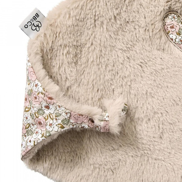 Doudou plat lapin petit cœur beige et coton Bb&co