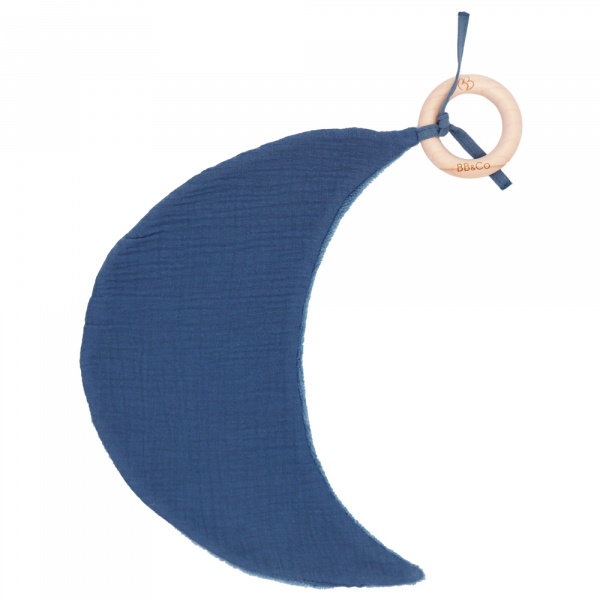 Doudou lune avec anneau dentition gaze et bambou Bb&co