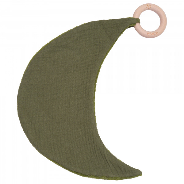Doudou lune avec anneau dentition gaze et bambou Bb&co