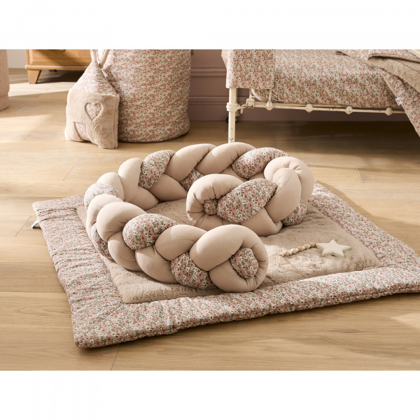 Tapis de jeu réversible liberty / fausse fourrure beige - afternoon tea Bb&co