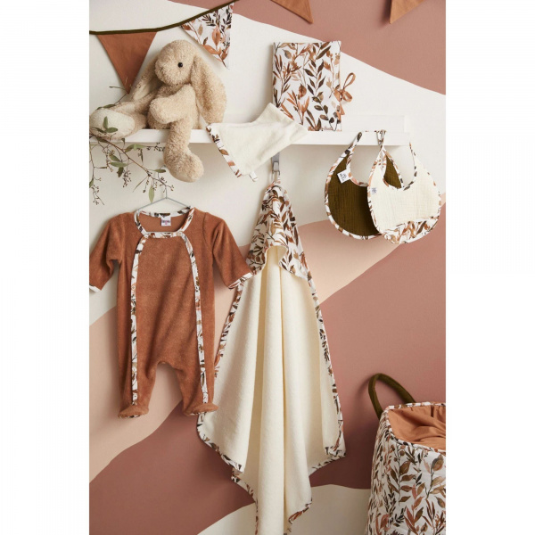 Cape de bain bébé avec gant de toilette ivoire - caramel forest Bb&co