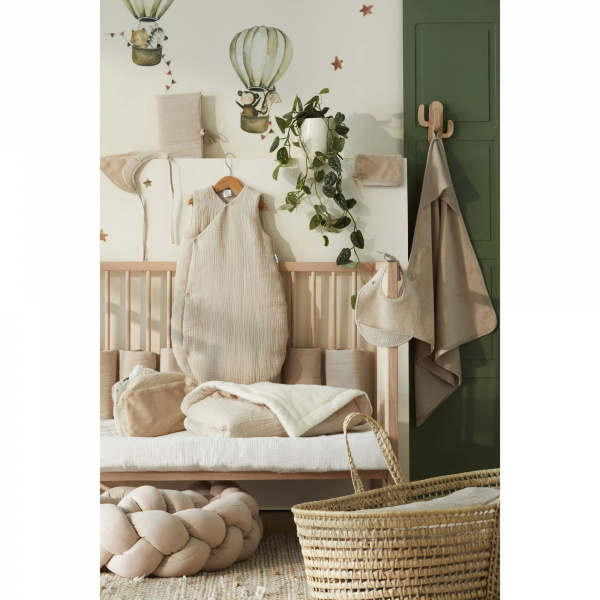 Cape de bain bébé avec gant de toilette soft stripes galet Bb&co