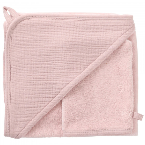 Cape de bain bébé avec gant de toilette soft stripes galet Bb&co