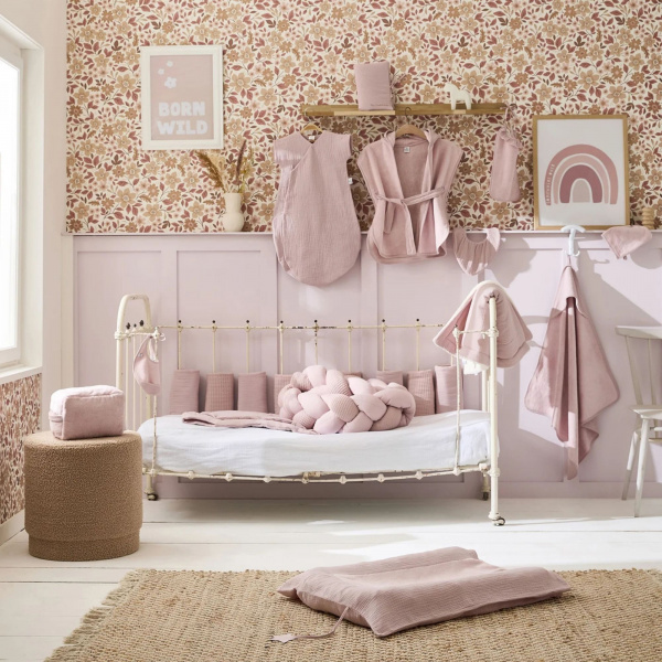 Cape de bain bébé avec gant de toilette soft stripes galet Bb&co