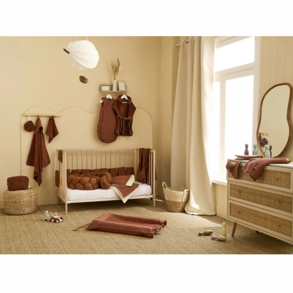 Cape de bain bébé avec gant de toilette soft stripes galet Bb&co