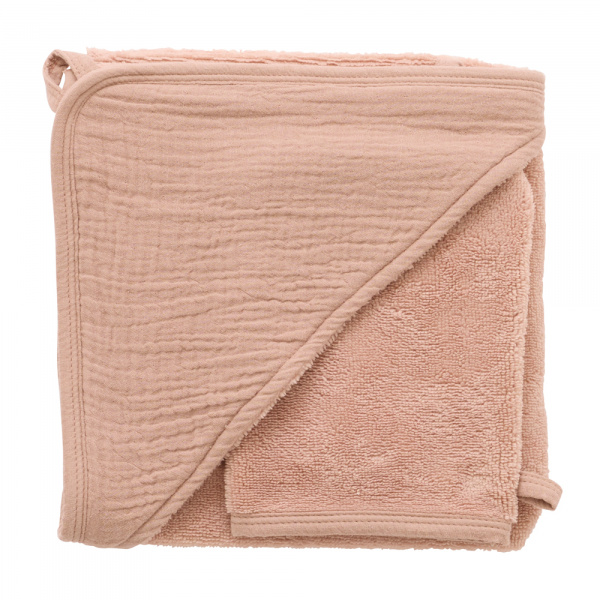 Cape de bain avec gant - bambou & gaze - mix&match Bb&co