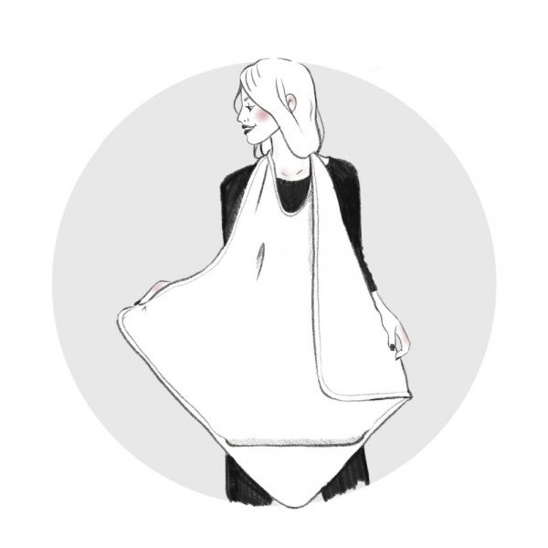 Cape de bain tablier en bambou et gaze mocha Bb&co