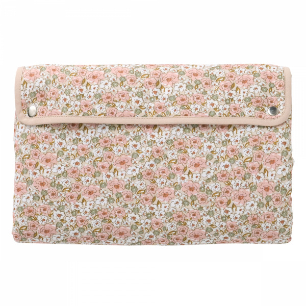 Matelas à langer nomade avec poches gaze de coton imprimé liberty / biscuit Bb&co