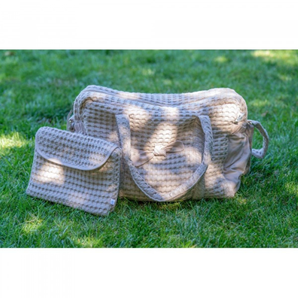 Pochette imperméable coton gaufrée latte Bb&co