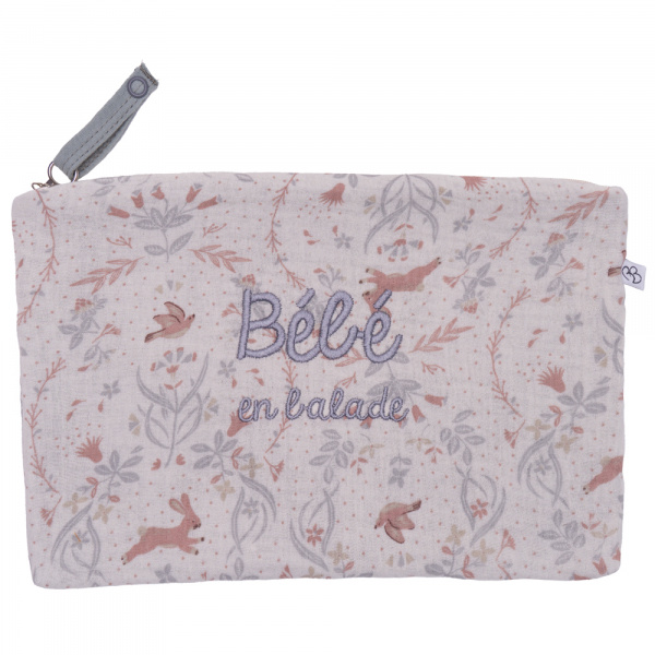 Trousse bébé en coton brodée 