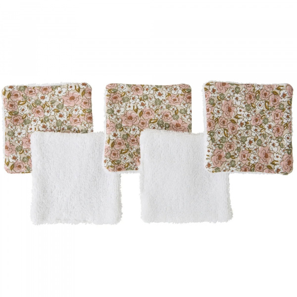 Lot lingettes lavables et pochette imprimé liberty - biscuit Bb&co