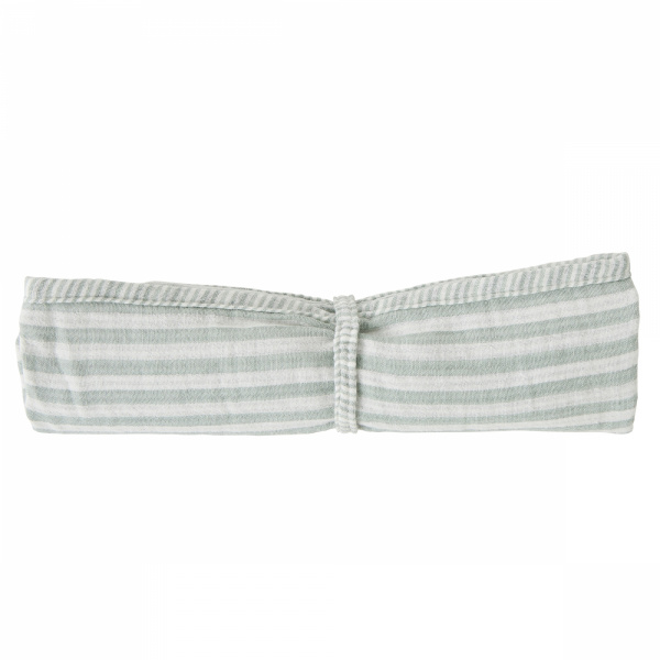 Lange gaze de coton gaufré rayé vert de gris Bb&co
