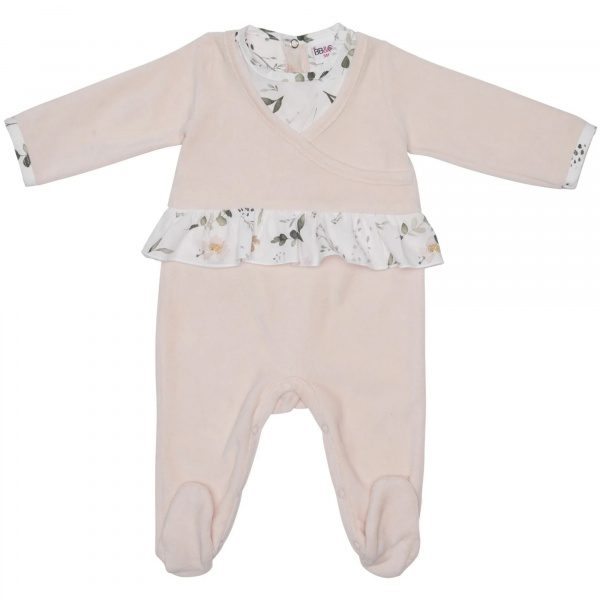 Pyjama velours blush à volant - 6 mois Bb&co