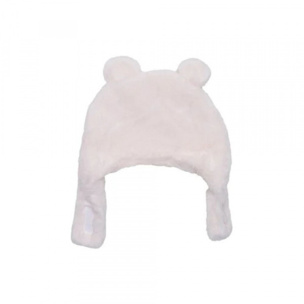Bonnet ours en fausse fourrure angora ivoire 0-6 mois Bb&co