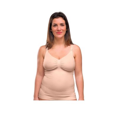 Top d’allaitement gainant seamless eco honey beige taille s