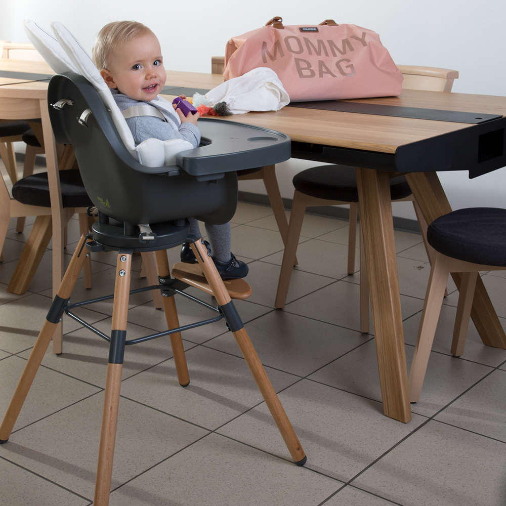 Chaise haute bébé evolu one 80° naturel/anthracite de Childhome sur