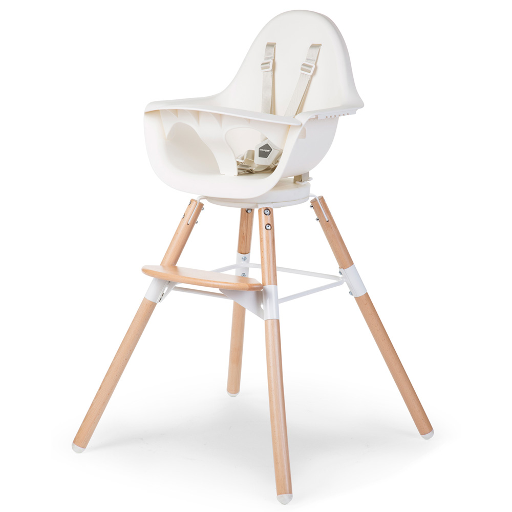Chaise haute bébé evolu one 80° naturel/blanc de Childhome sur