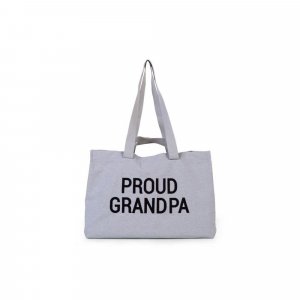 Sac à langer proud grandpa en toile gris Childhome