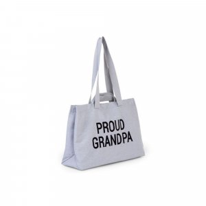 Sac à langer proud grandpa en toile gris Childhome