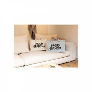 Sac à langer proud grandpa en toile gris Childhome