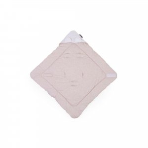 Couverture enveloppante universelle 75x75 cm en mousseline et jersey beige Childhome