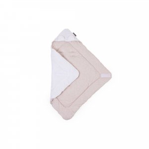Couverture enveloppante universelle 75x75 cm en mousseline et jersey beige Childhome