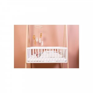 Couverture enveloppante universelle 75x75 cm en mousseline et jersey beige Childhome