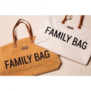 Sac à langer family bag teddy bouclette écru Childhome