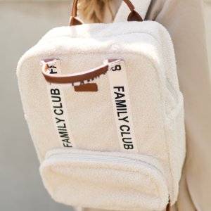 Sac à dos à langer family club signature teddy ecru Childhome