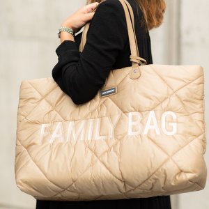 Sac à langer family bag matelassé beige Childhome