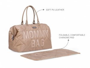 Sac à langer mommy bag matelassé beige Childhome