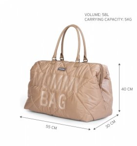 Sac à langer mommy bag matelassé beige Childhome
