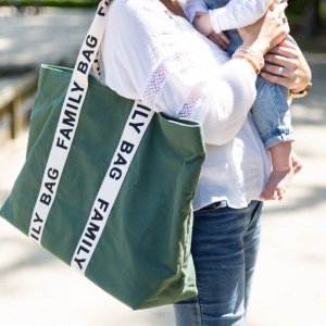 Sac à langer family bag signature canvas vert Childhome