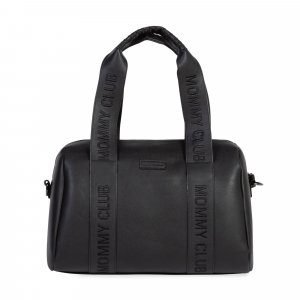 Sac à langer mommy club signature simili cuir noir Childhome