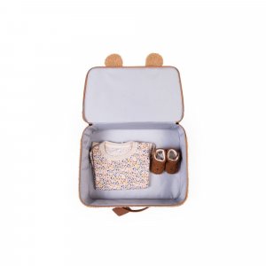 Valise enfant mini traveller kids suitcase teddy brun Childhome