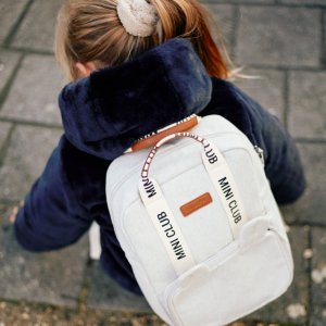 Sac à dos enfant mini club signature canvas off white Childhome