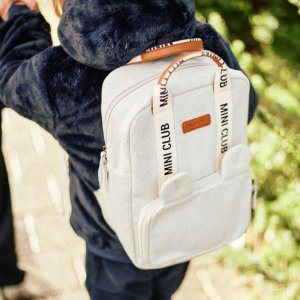 Sac à dos enfant mini club signature canvas off white Childhome
