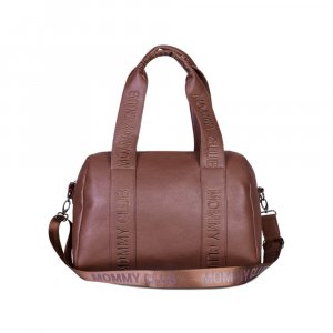 Sac à langer mommy club signature simili cuir marron foncé Childhome