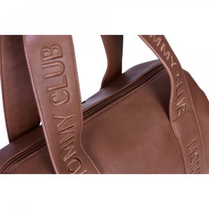 Sac à langer mommy club signature simili cuir marron foncé Childhome