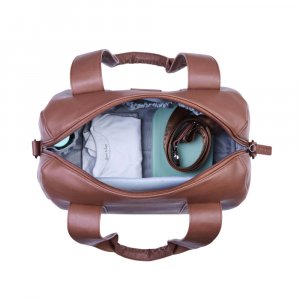 Sac à langer mommy club signature simili cuir marron foncé Childhome