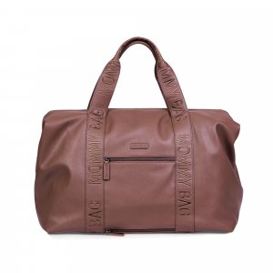 Sac à langer mommy bag signature simili cuir marron foncé Childhome