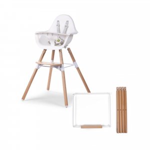 Chaise haute évolutive evolu 2 blanc + pieds longs Childhome