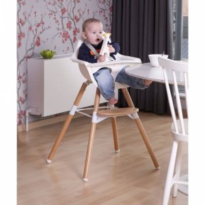 Pack chaise haute évolutive evolu 2 blanche + tablette blanche Childhome