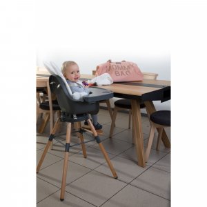 Pack chaise haute évolutive evolu 2 grise + tablette grise Childhome
