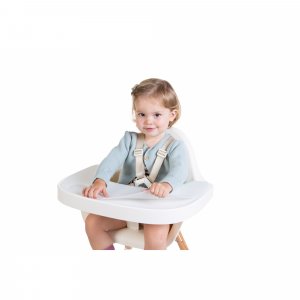 Tablette chaise evolu 2 blanche et set en silicone Childhome