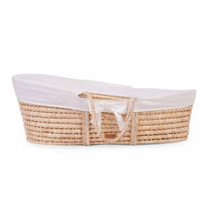 Couffin panier moise natural + matelas + habillage jersey écru Childhome