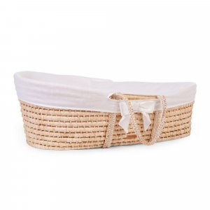 Couffin panier moise natural + matelas + habillage jersey écru Childhome