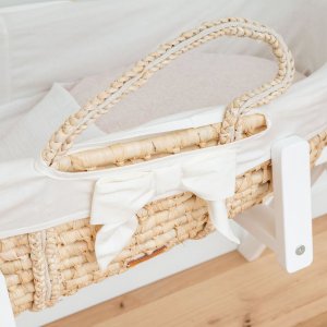 Couffin panier moise natural + matelas + habillage jersey écru Childhome